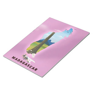 Bloc De Notas Cartel de viaje ilustrado de Madagascar