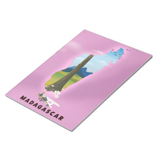 Bloc De Notas Cartel de viaje ilustrado de Madagascar