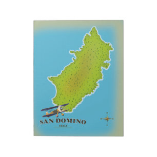 Bloc De Notas cartel de viaje mapa de Elba Italia