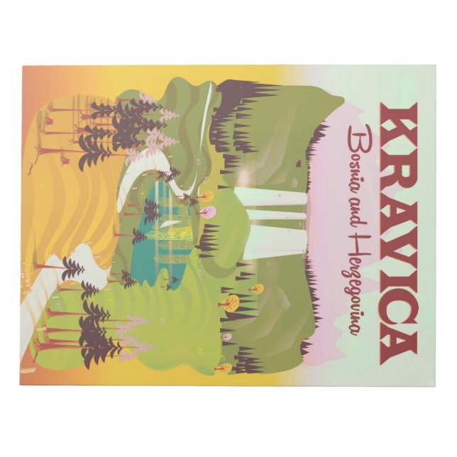 Bloc De Notas Cascadas de Kravica Bosnia y Herzegovina (Frente)