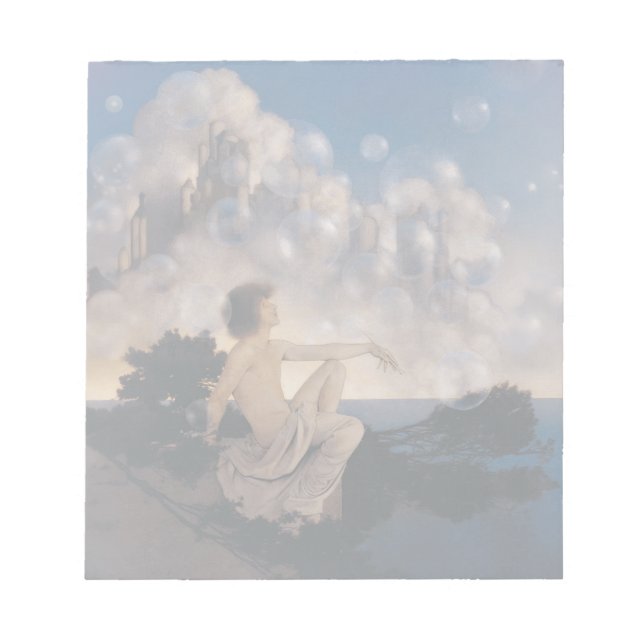 Bloc De Notas Castillos en el aire de Maxfield Parrish 1904 Fant (Frente)