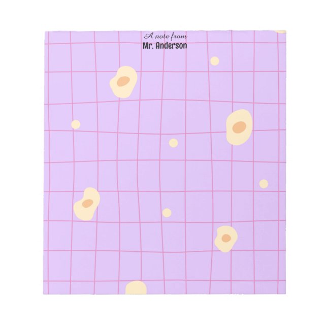 Bloc De Notas Casual Lines Purple Teacher Notepad (Frente)