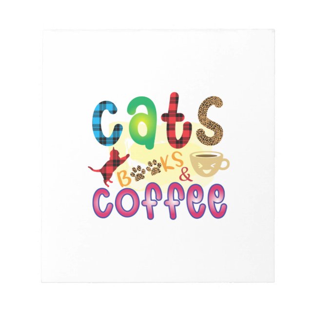 Bloc De Notas Cat Art Cats Books Coffee (Frente)