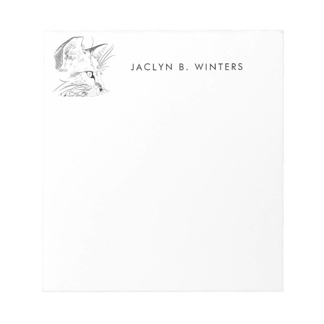 Bloc De Notas Cat Day Dreaming Sketch | Cat Lover Personalized (Frente)