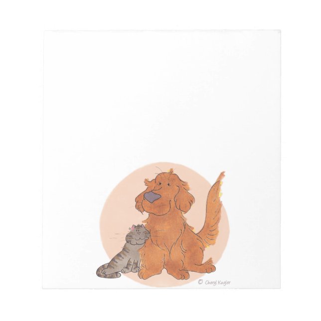 Bloc De Notas Cat y Golden Retriever / Notepad (Frente)
