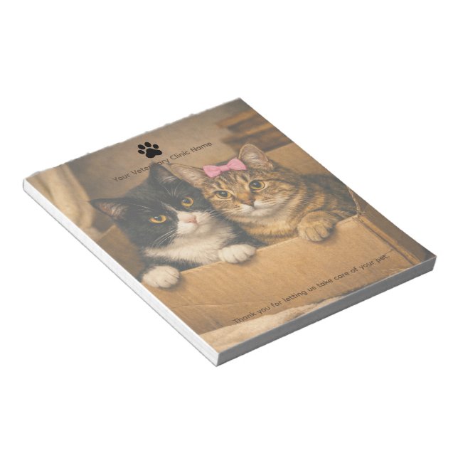 Bloc De Notas Cats in a Box Custom Veterinary Clinic Notepad (Lado Derecho)