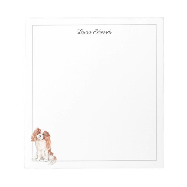 Bloc De Notas Cavalier King Charles Spaniel Gris Frontera (Frente)