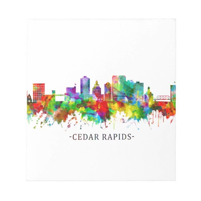 Bloc De Notas Cedar Rapids Iowa Skyline (Frente)