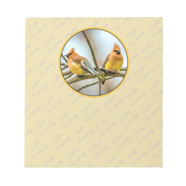 Bloc De Notas Cedar Waxwing - Fotografía original (Frente)