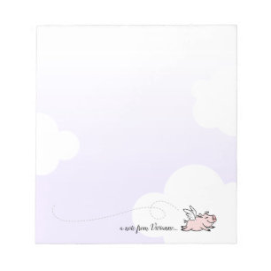 Bloc De Notas Cerdito Rosado Lindo Volando