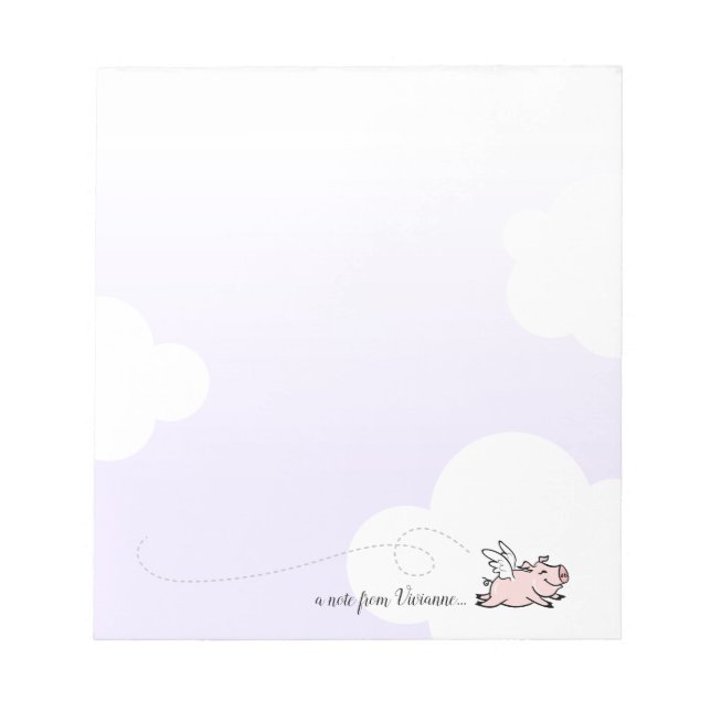 Bloc De Notas Cerdito Rosado Lindo Volando (Frente)