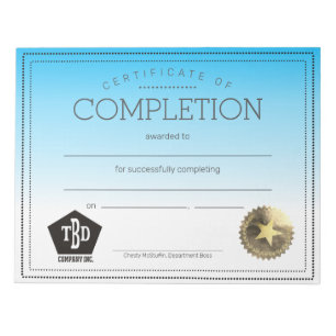 Bloc De Notas Certificado de terminación de las indemnizaciones 