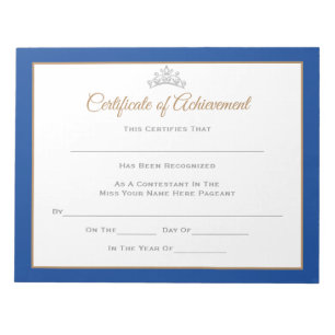 Bloc De Notas Certificados-Achievmnt del desfile del estilo de