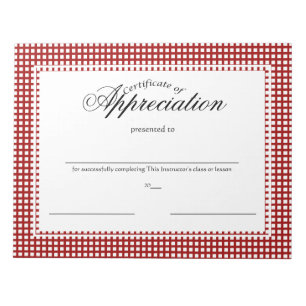 Bloc De Notas Certificados de Apreciación