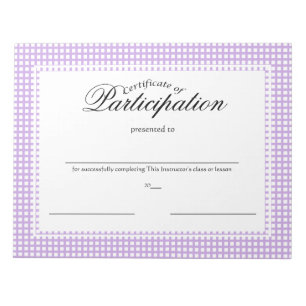 Bloc De Notas Certificados de participación