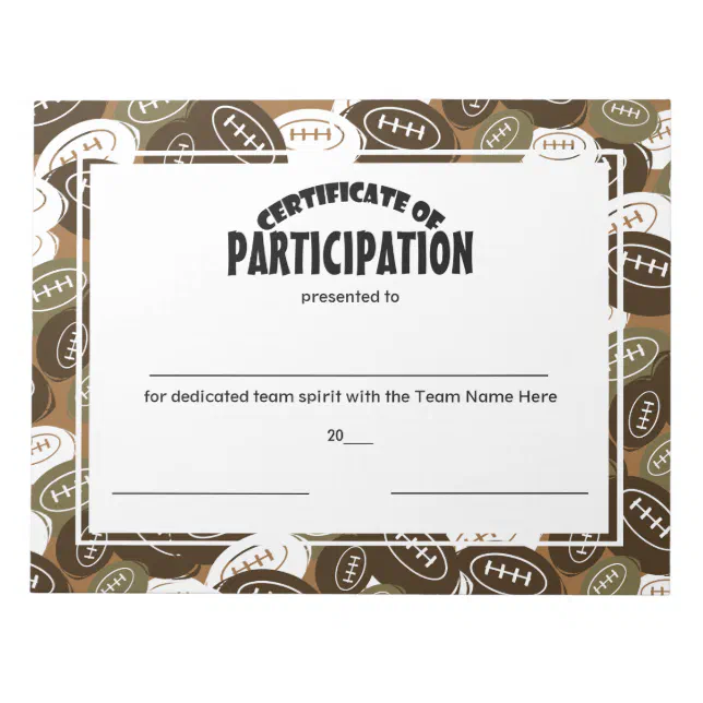 fútbol certificados de participación