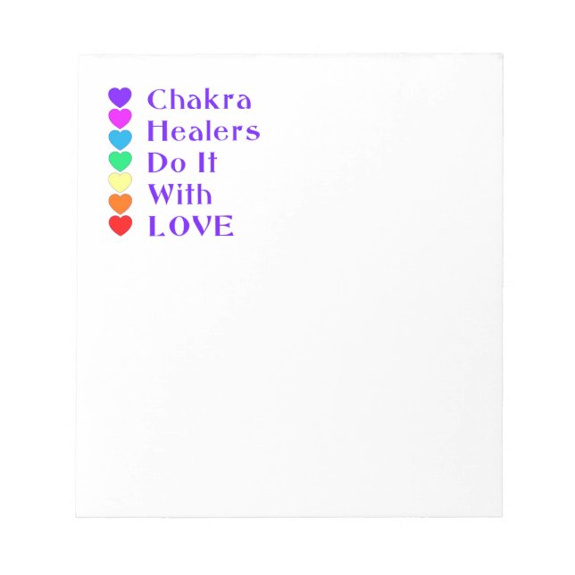 Bloc De Notas Chakra Healers lo hace con amor (Frente)