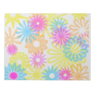 Bloc De Notas Chalk luce flores brillantes relleno divertido