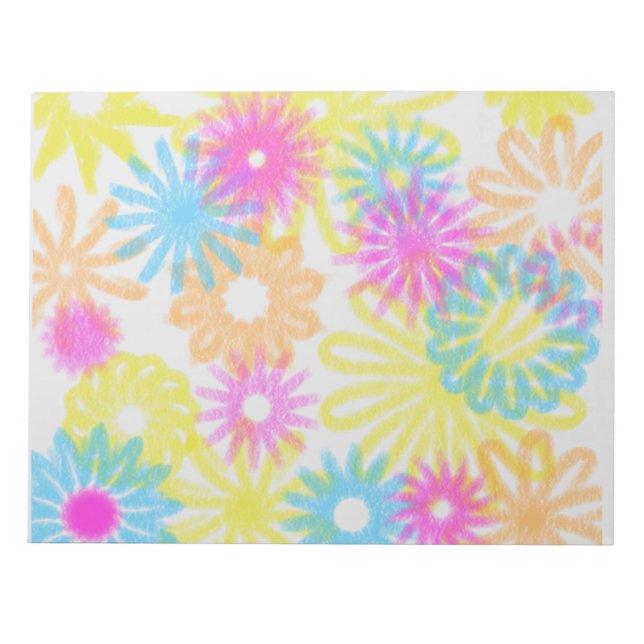 Bloc De Notas Chalk luce flores brillantes relleno divertido (Frente)
