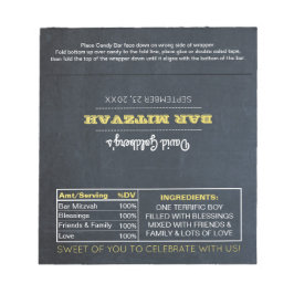 Bloc De Notas Chalkboard Golden Bar Mitzvah Candy Wrappers