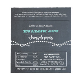 Bloc De Notas Chalkboard Ilumina los Verde azulados Bat Mitzvah 