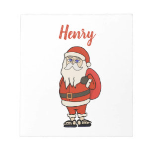 Bloc De Notas Chanclas de Navidad de Santa Claus personalizadas
