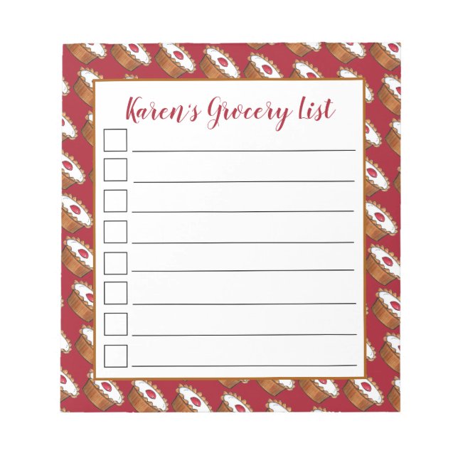 Bloc De Notas Cherry Bakewell Tart British Food UK Pastry Baking (Frente)