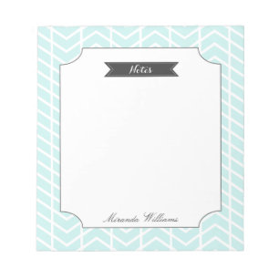 Bloc De Notas Chevron azul en colores pastel