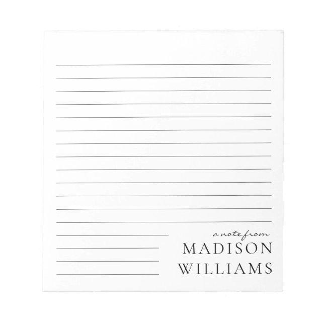 Bloc De Notas Chic A Note From Script Typography Lined Notepads (Frente)