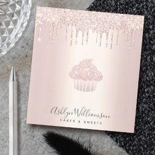 Bloc De Notas Chic Cupcake Chef Bakery Rose Gold Glitter Drips