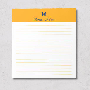 Bloc De Notas Chic de Mandarina Nombre Personalizado Monograma R