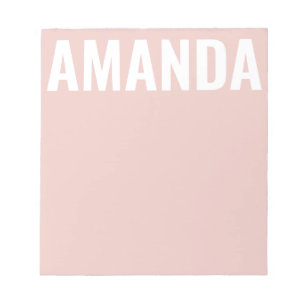 Bloc De Notas Chic Minimalist Pink Custom Name