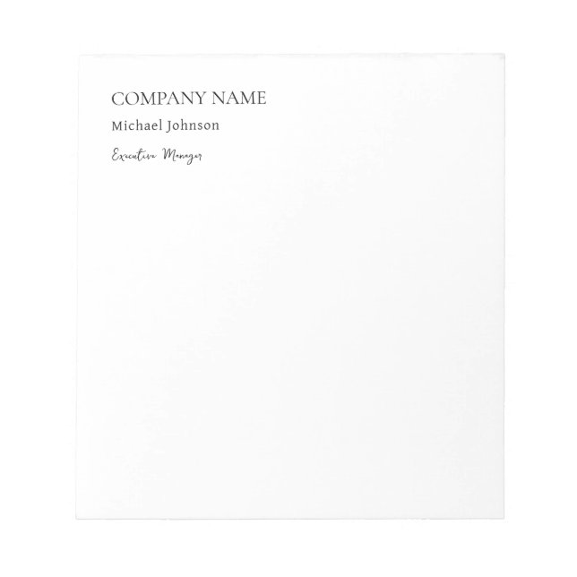 Bloc De Notas Chic minimalista profesional moderno único (Frente)