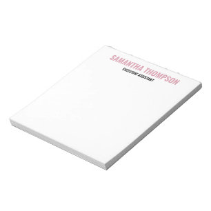 Bloc De Notas Chic Moderno Rosa, Blanco y Negro 