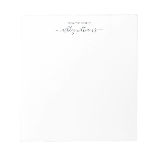 Bloc De Notas Chic Off-Black Letra de la mesa de nombre personal (Frente)