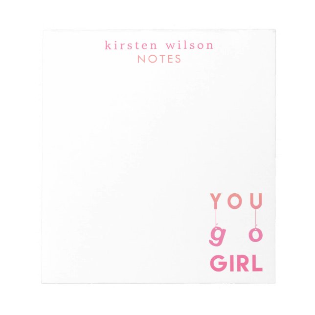 Bloc De Notas Chica - Cita divertida motivadora Notepad (Frente)