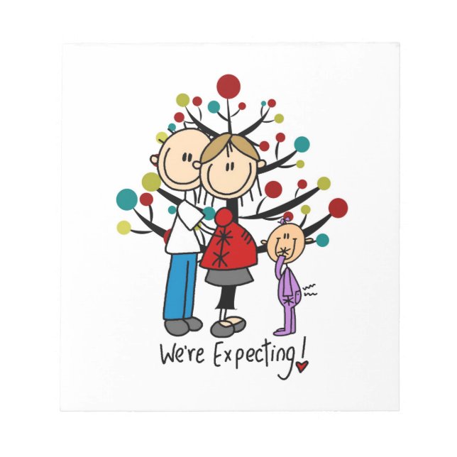 Bloc De Notas Chica de Padres Esperados de Figuras de Palo (Frente)