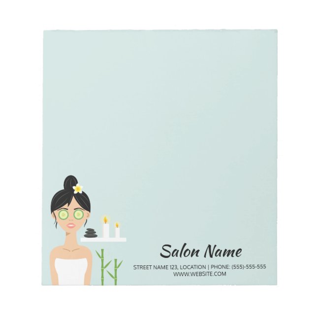 Bloc De Notas Chica De Spa Con Cucumbros A La Vista - Salón De S (Frente)