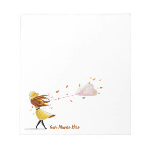 Bloc De Notas Chica de viento personalizado con nube