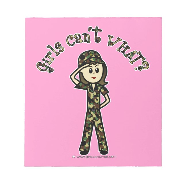 Bloc De Notas Chica del ejército femenino ligero (Frente)