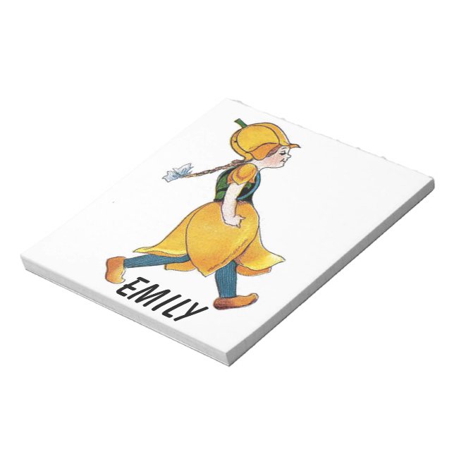 Bloc De Notas Chica divertida de flor de tulipano amarillo (Lado Izquierdo)