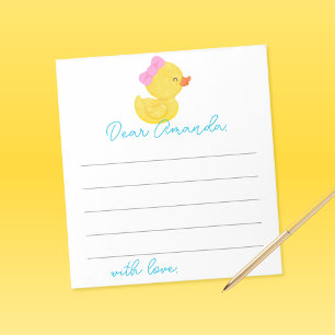 Bloc De Notas Chica Ducky Hojas de Nota de la Cápsula del primer