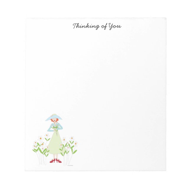 Bloc De Notas Chica en un jardín de margaritas (Frente)