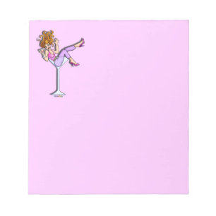 Bloc De Notas CHICA EN UN NOTEPAD DE VIDRIO MARTINI (Lav)
