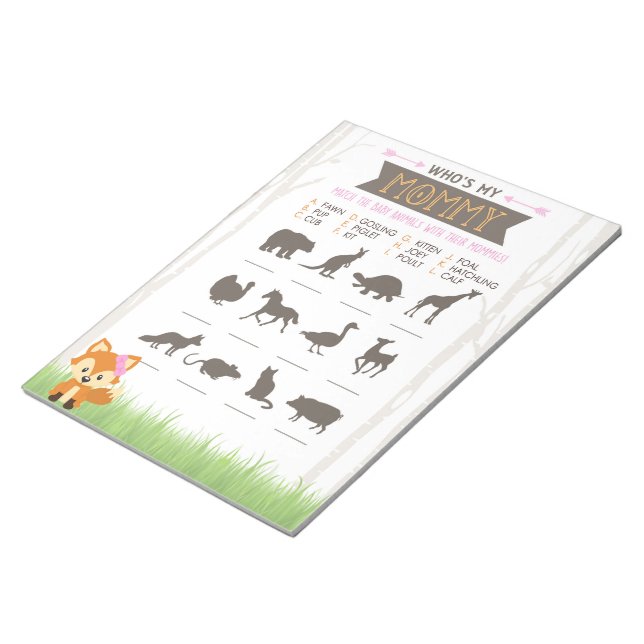 Bloc De Notas Chica Fox, la mami de Baby Shower (Lado Derecho)