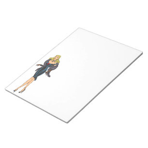 Bloc De Notas Chica Glamurosa Vintage Preciosa Retro Rubia Pinup