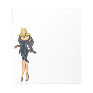 Bloc De Notas Chica Glamurosa Vintage Preciosa Retro Rubia Pinup