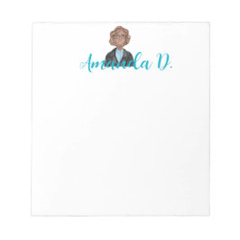 Bloc De Notas Chica Negra con Gafas Personalizado