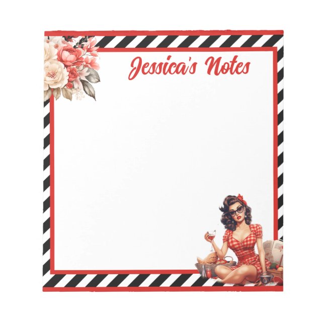 Bloc De Notas Chica Pinup Leyenda Retirada    (Frente)