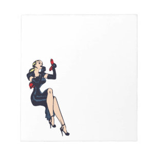 Bloc De Notas Chica Pinup Rubia Bonita Vintage Glamour Retro